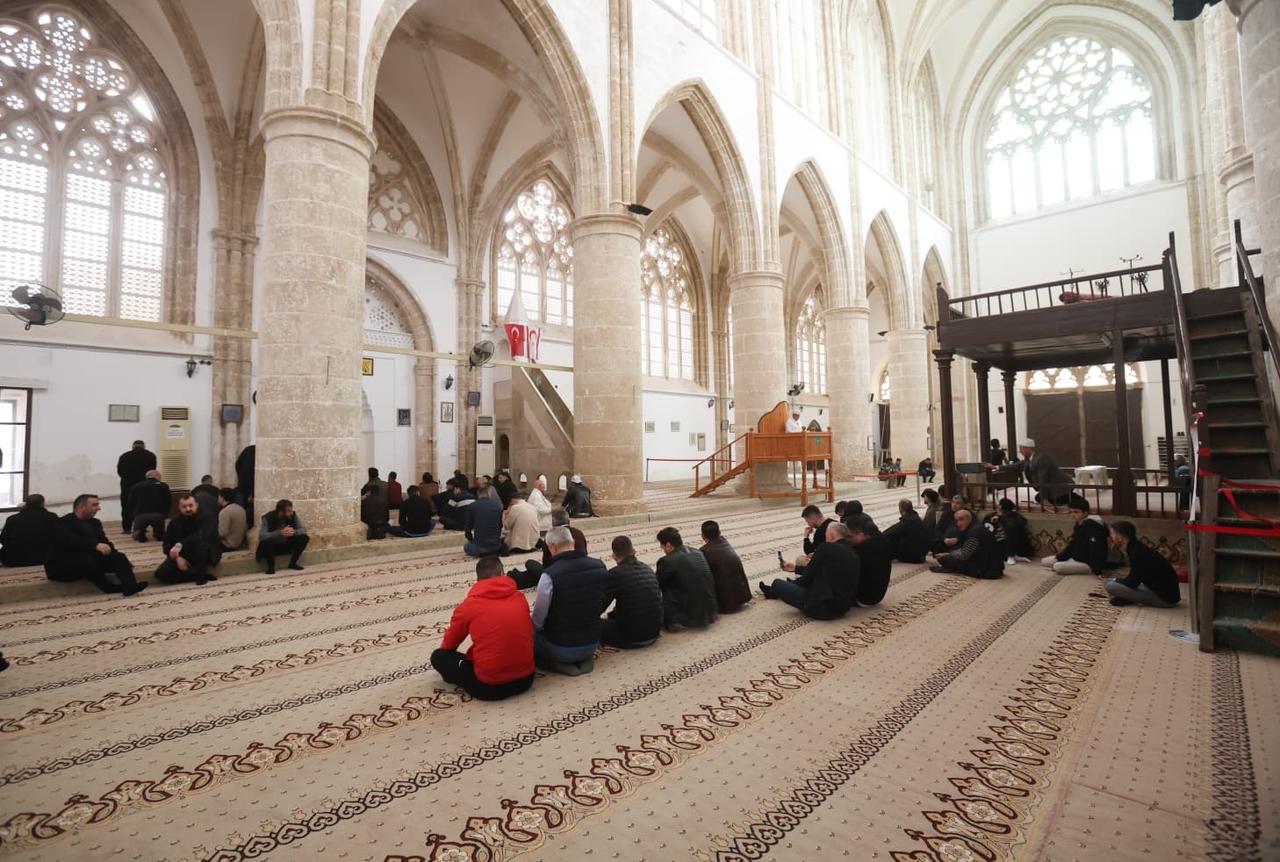 Interior view of the historic Lala Mustafa Pasha Mosque in Famagusta, TRNC, before the start of restoration works. (AA Photo)