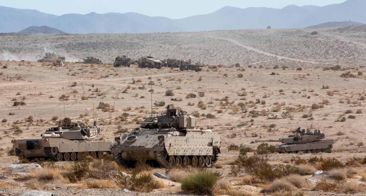 Soldiers of the Royal Saudi Land Forces (RSLF) conduct operations during National Training Center Rotation 26-02 at Fort Irwin, Calif., Nov. 7, 2025. (Photo via U.S. Army)