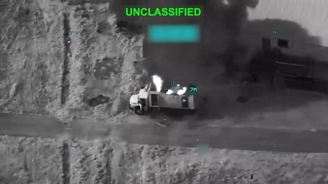 This screen grab, obtained from a video released by the US Central Command on their X account, shows an Iranian military asset. (Photo via X/@CENTCOM)
