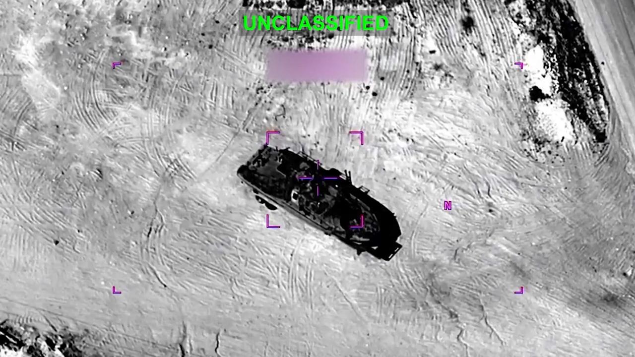 This screen grab, obtained from a video released by the US Central Command on their X account, shows an Iranian mobile missile launcher. (Photo via X/@CENTCOM)