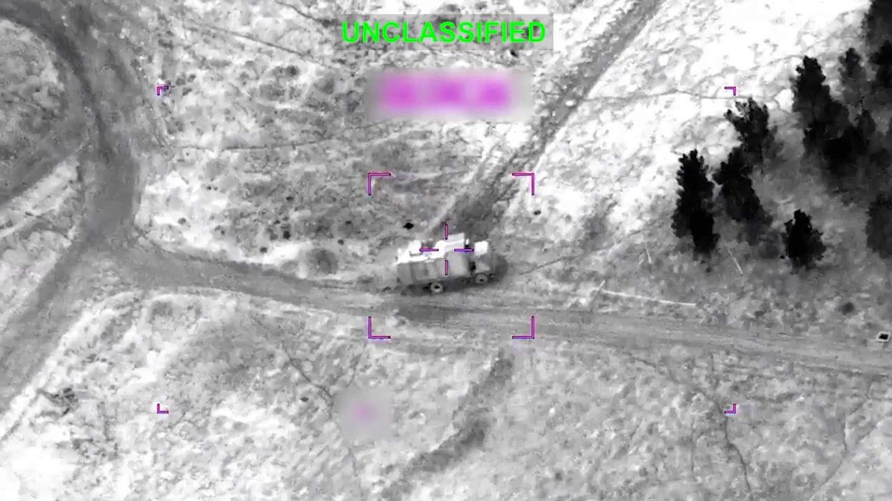 This screen grab, obtained from a video released by the US Central Command on their X account, shows an Iranian military asset. (Photo via X/@CENTCOM)