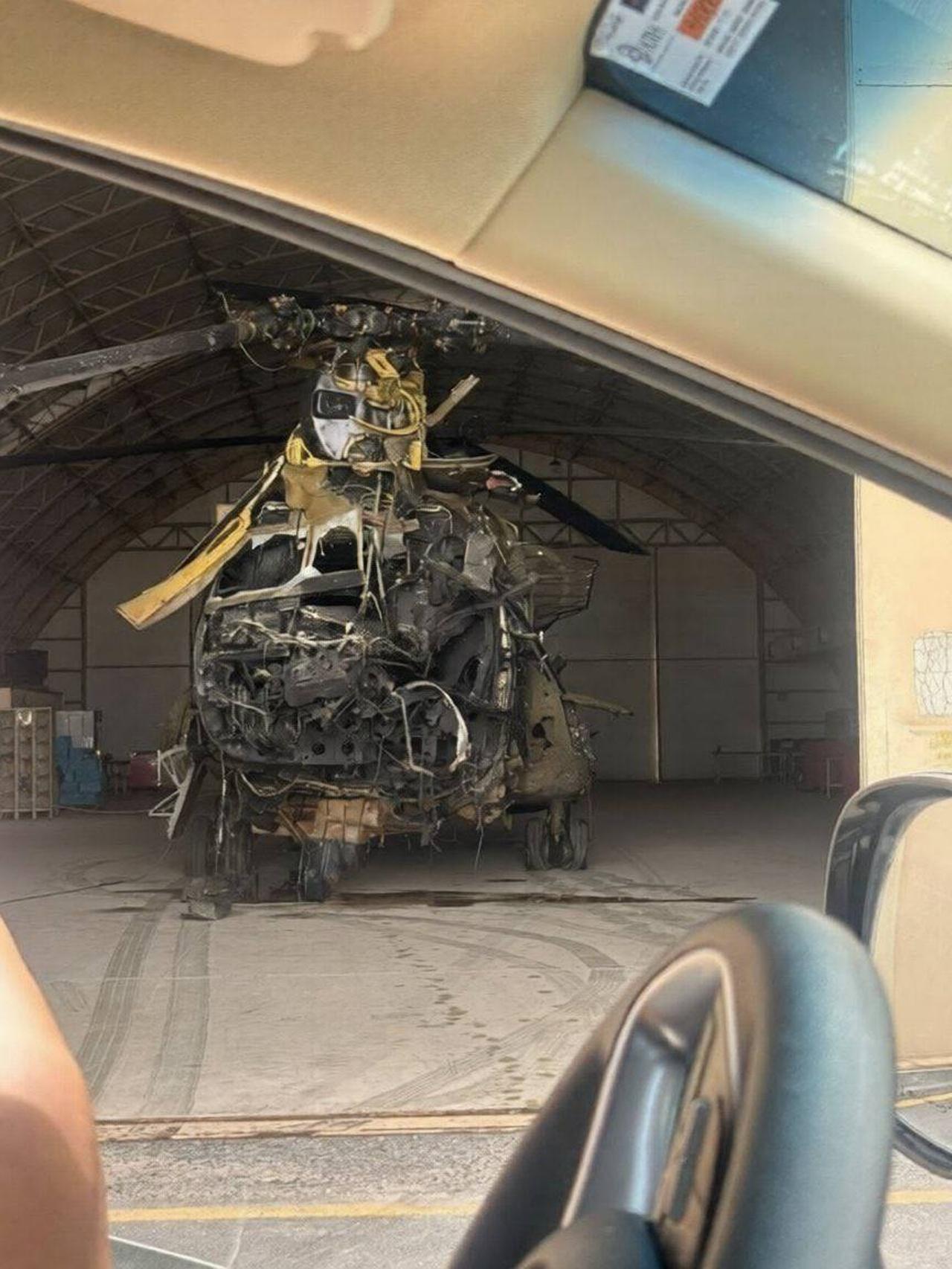 The photos show a US Chinook helicopter that was struck by an Iranian drone in Kuwait at an undisclosed time. (Photo via Telegram/@presstv)