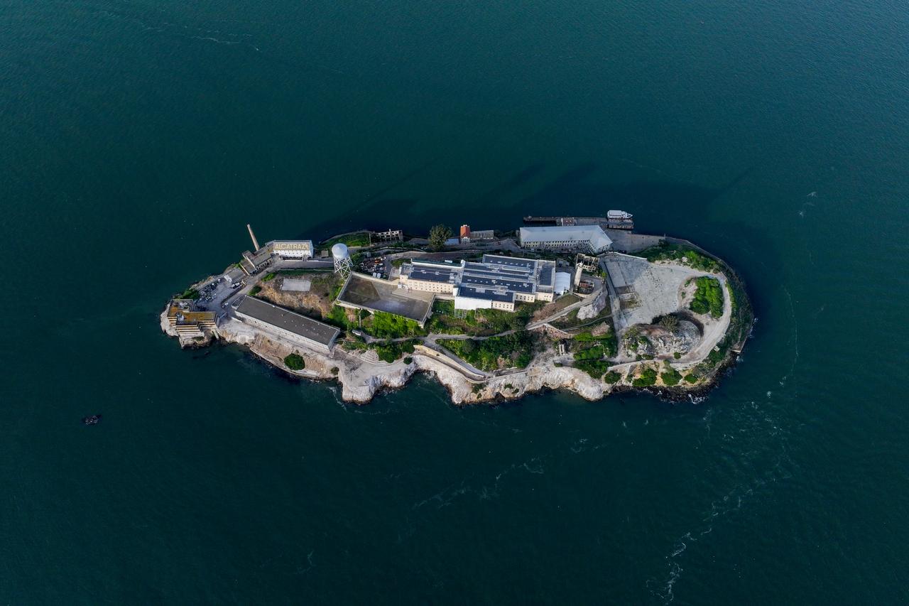 An aerial view of Alcatraz Island and the City view in San Francisco, California, United States on April 4, 2026 as U.S President Trump seeks $152 million to rebuild and reopen Alcatraz Island as a secure prison. (AA Photo)