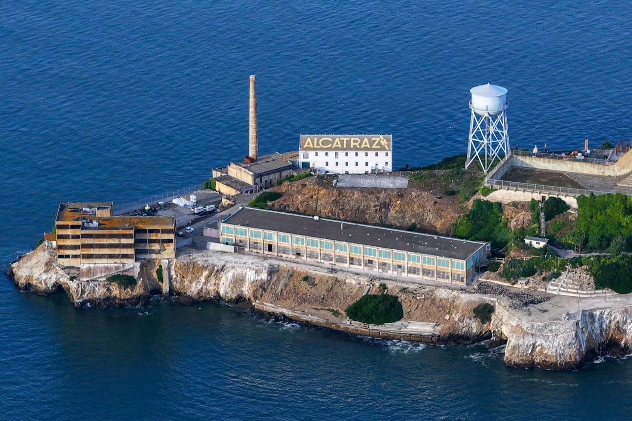An aerial view of Alcatraz Island and the City view in San Francisco, California, United States on April 4, 2026 as U.S President Trump seeks $152 million to rebuild and reopen Alcatraz Island as a secure prison. (AA Photo)