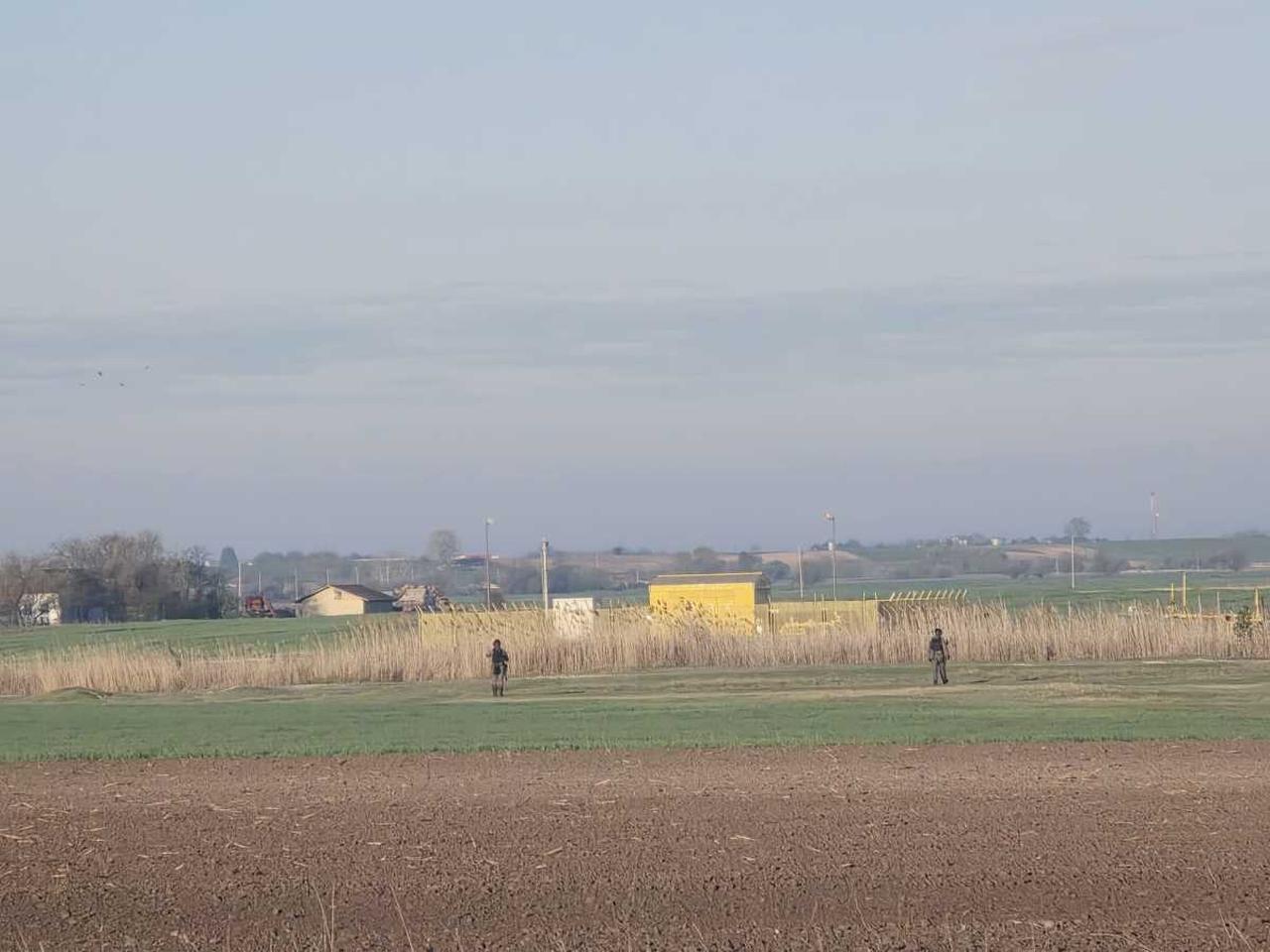 Serbian security forces seal off the area as part of the investigation in the municipality of Kanjiza, Serbia on April 5, 2026. (Photo via Kurir.rs)