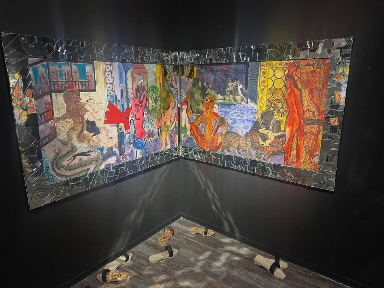 An installation view from “Baykam on Picasso: Les Demoiselles Revisited,” Istanbul, Türkiye, March 28, 2026. (Photo via Instagram / @bedribaykam)