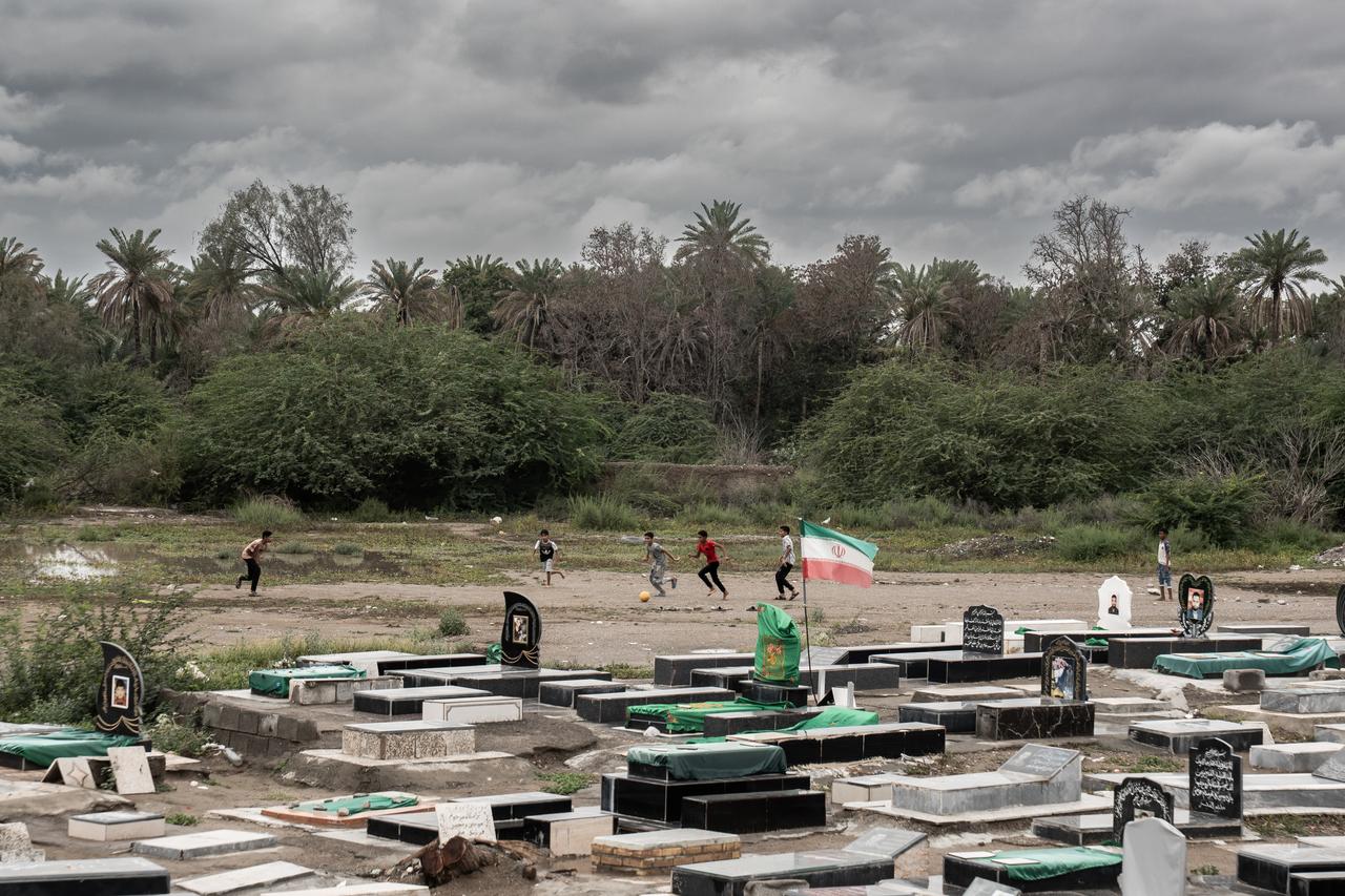 A view from the city of Minab, Iran, where the Shajarat al-Tayyiba Girls' Primary School is located, which was bombed on February 28, 2026, resulting in the deaths of 168 students, on March 27, 2026. (AA Photo)