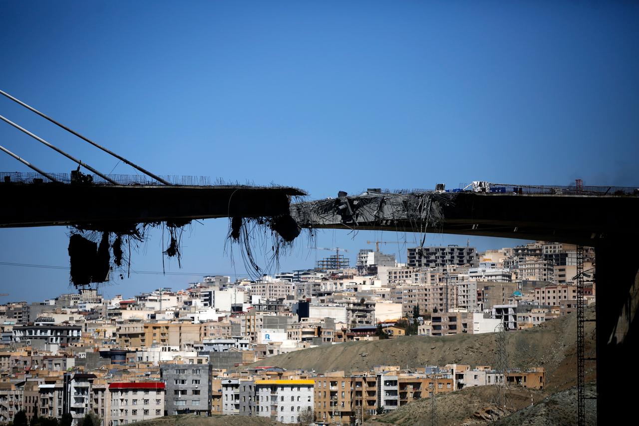 Significant sections of the B1 Bridge are seen destroyed after an airstrike attributed to the United States and Israel targeted the site near Tehran, in Karaj, Iran, April 3, 2026. (AA Photo)