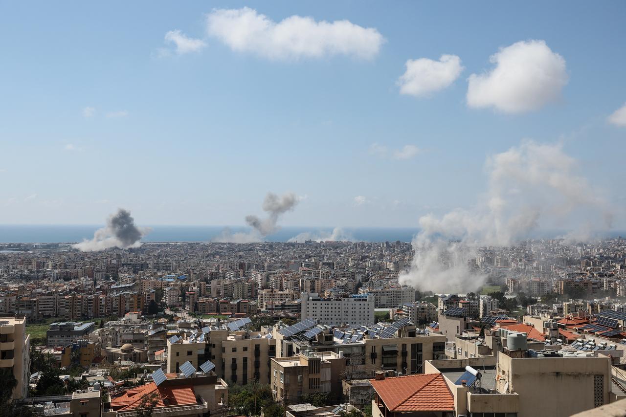 Smoke rises from the sites of Israeli airstrikes in Beirut's southern suburbs on April 8, 2026. (AFP Photo)