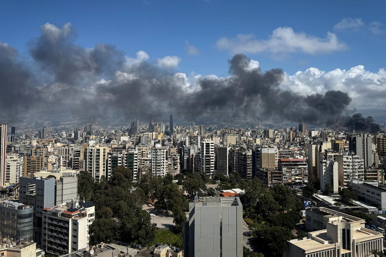 Smoke rises from the site of an Israeli strike that targeted an area in Beirut on April 8, 2026. (AFP Photo)