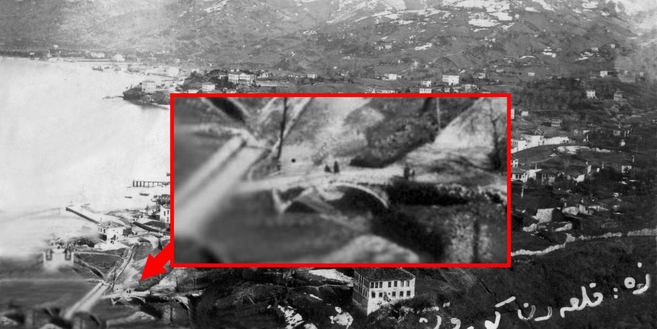 An old photo showing the location of the bridge. Rize, Türkiye, April 8, 2026. (IHA Photo)