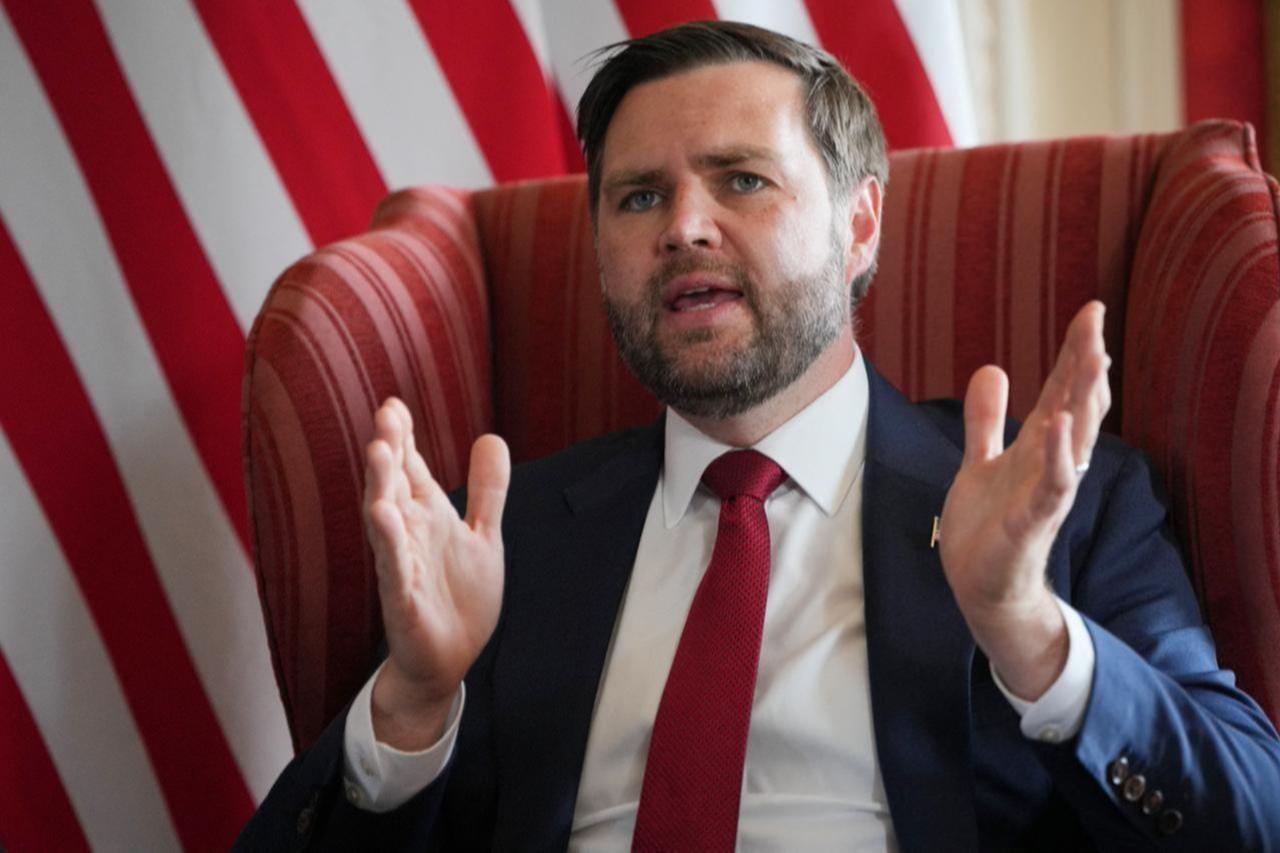 US Vice President JD Vance speaks during a meeting at Chevening House, in Chevening, southeast England, UK, Aug. 8, 2025. (AFP Photo)