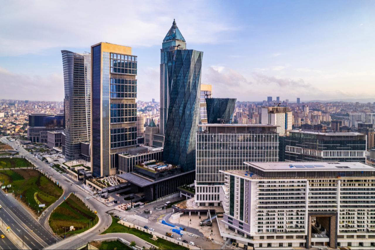 Aerial view of the Istanbul Financial Center, a major hub for banking, finance, and investment institutions in Istanbul, Türkiye. (Adobe Stock Photo)