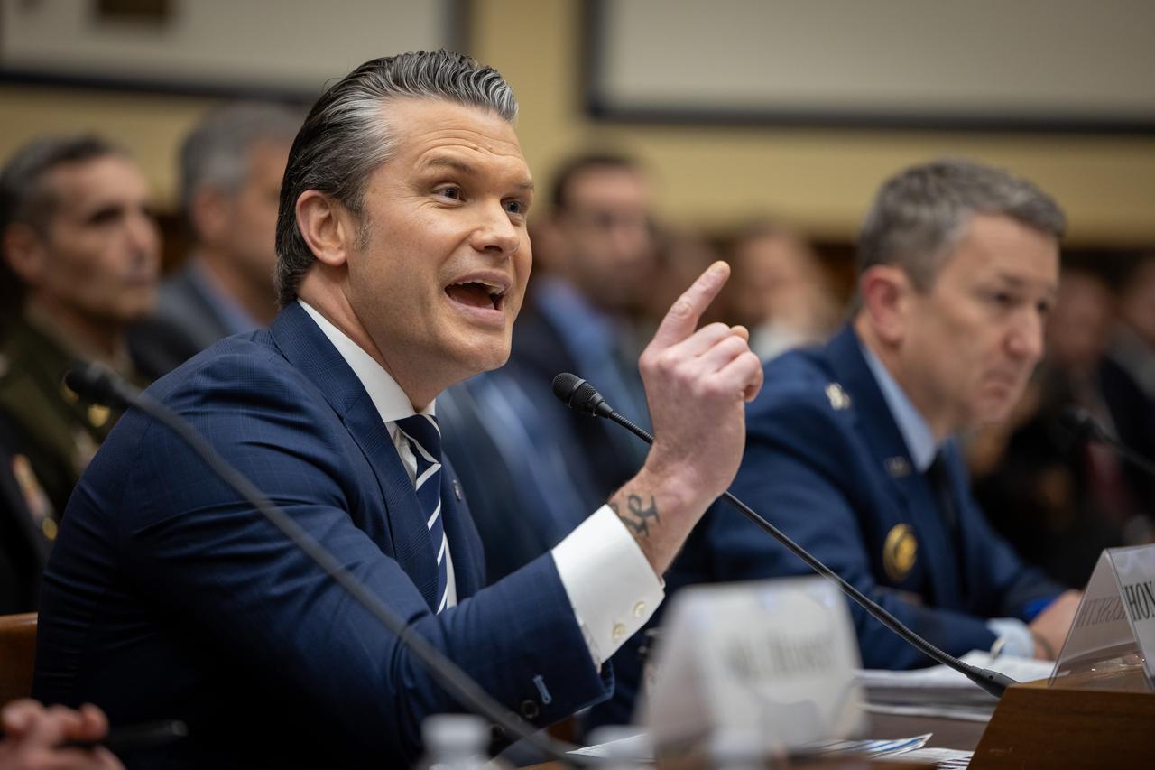 Secretary of Defense Pete Hegseth testifies during a House Armed Services Committee hearing on the Department of Defense’s FY27 budget request, in the Rayburn House office building in Washington, DC, April 29, 2026. (AA Photo)
