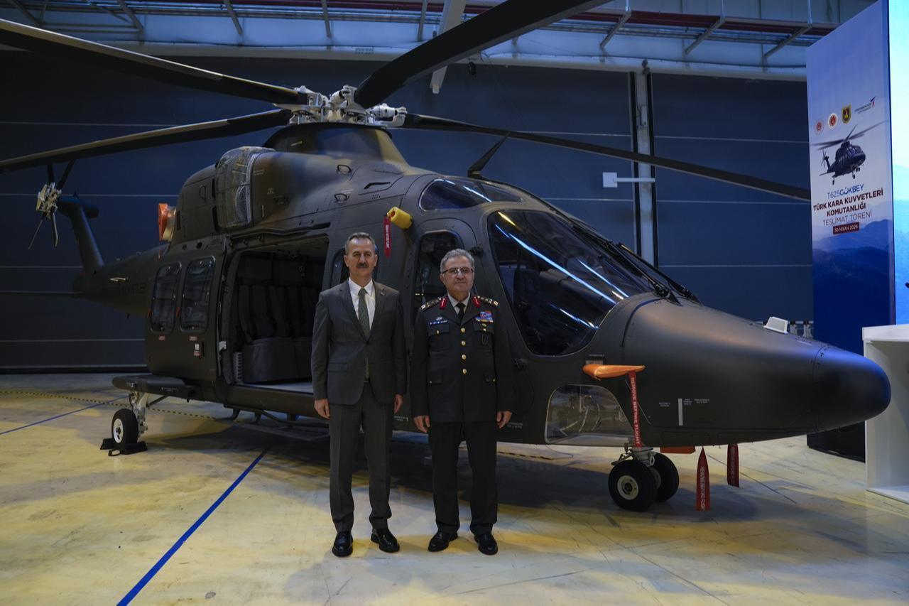 TAI's T625 Gokbey general-purpose helicopter delivery ceremony to the Turkish Land Forces Command at the TAI Kahramankazan campus in Ankara, Türkiye, April 30, 2026. (AA Photo)