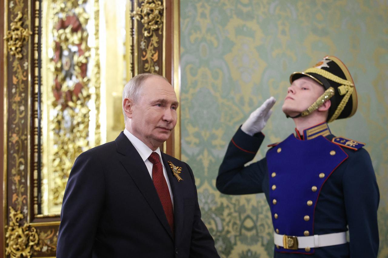 Russian President Vladimir Putin arrives for a meeting with the leader of the breakaway Georgian region of South Ossetia at the Kremlin in Moscow, Russia, May 9, 2026. (AFP Photo)
