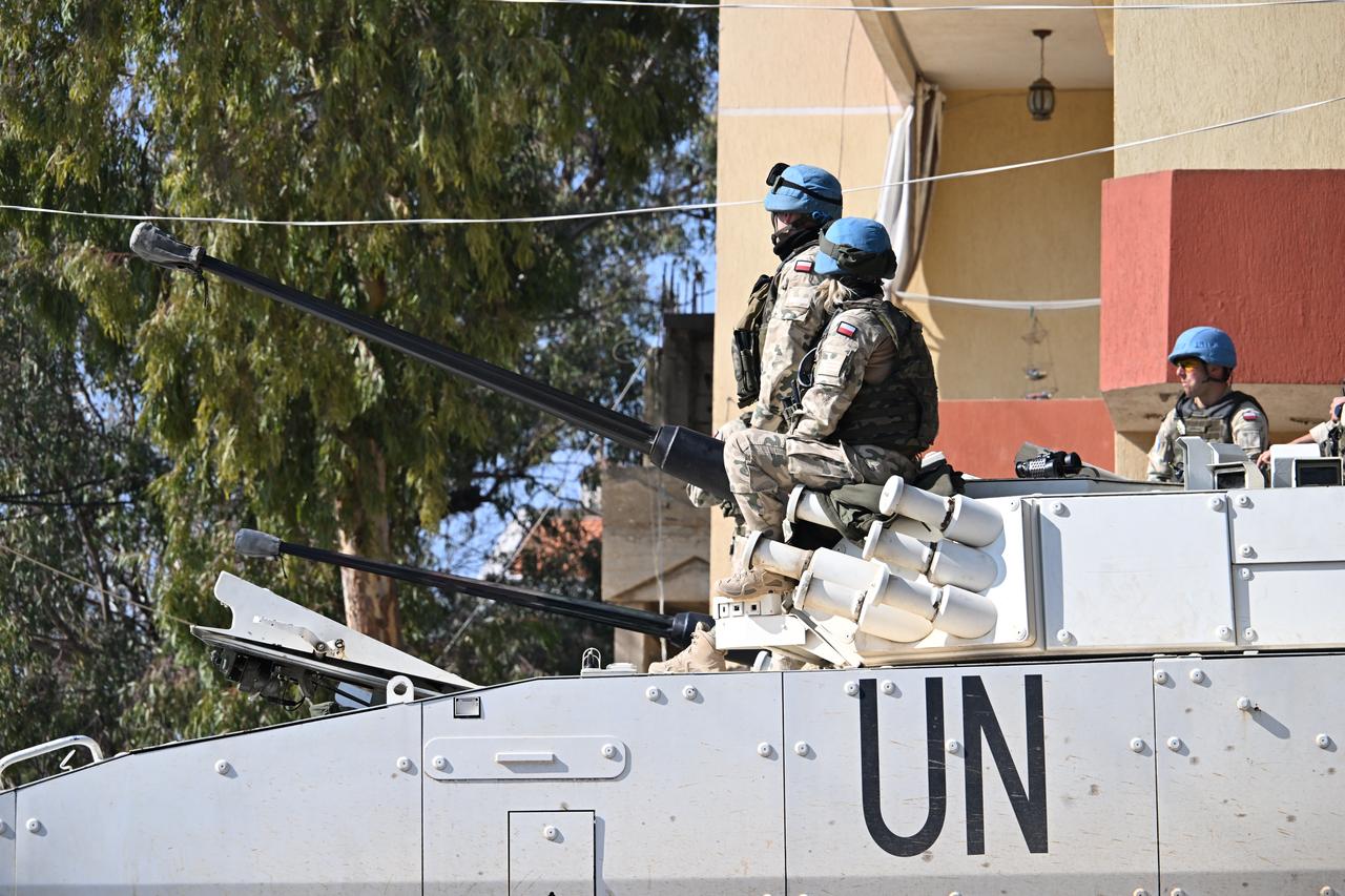 The United Nations Interim Peacekeeping Force in Lebanon (UNIFIL) forces and the Lebanese army deployed in Nabatieh after the ceasefire agreement signed between Lebanon and Israel, in Lebanon on February 01, 2025. (AA Photo)