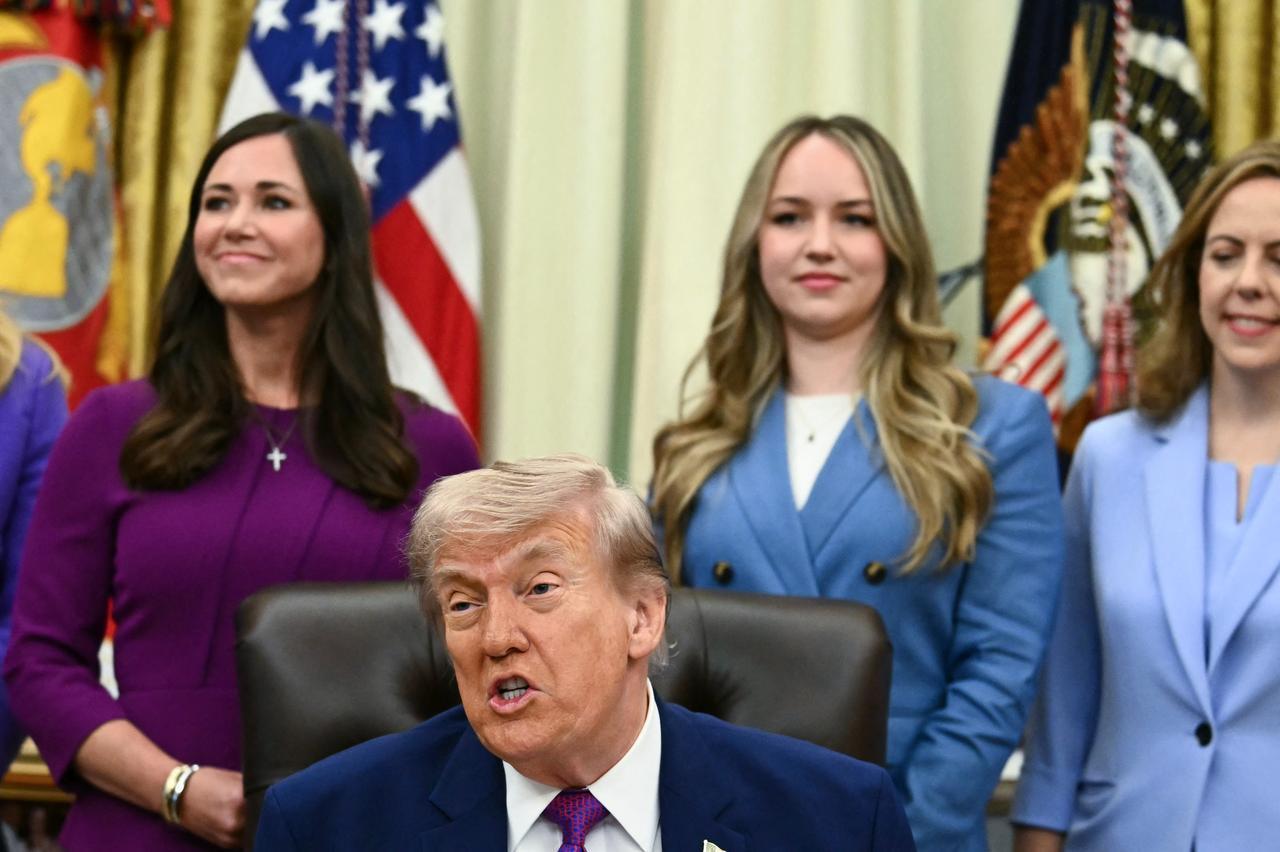 US President Donald Trump speaks during a Maternal Healthcare Event in the Oval Office of the White House in Washington, DC, on May 11, 2026. (AFP Photo)