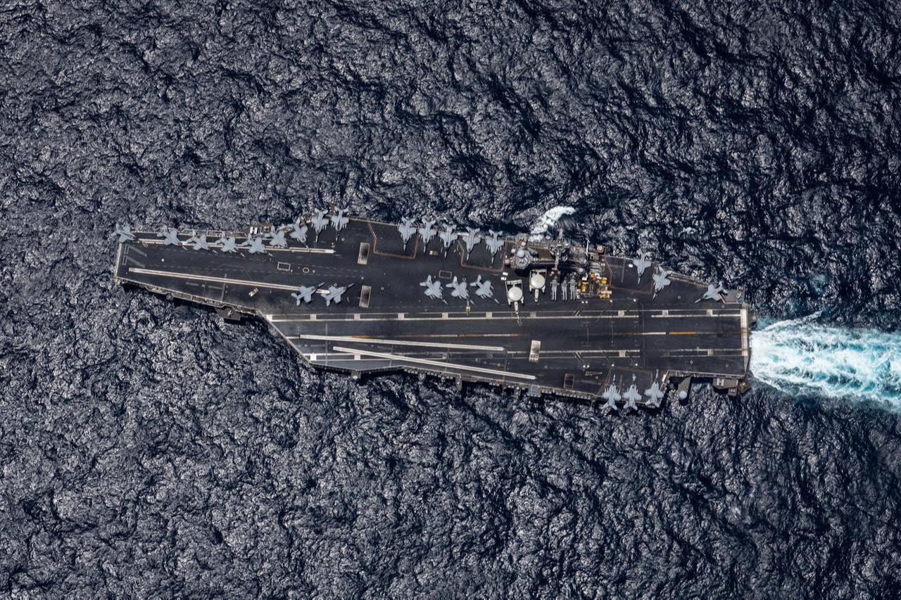 Nimitz-class aircraft carrier USS George H.W. Bush (CVN 77) sailing in the Arabian Sea, on May 3, 2026. (Photo by US Navy/AFP)