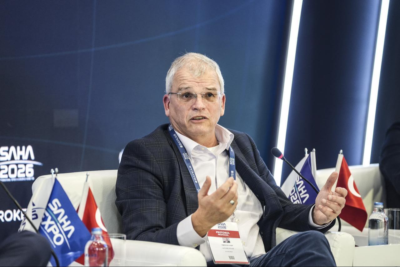 Chatham House economist Timothy Ash speaks during a panel on transatlantic security cooperation at the SAHA 2026 International Defense, Aerospace and Space Industry Fair in Istanbul, Türkiye, May 7, 2026. (AA Photo)