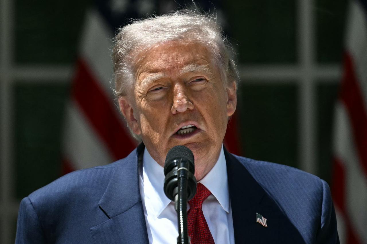 US President Donald Trump speaks during a Mother's Day luncheon in the Rose Garden of the White House in Washington, DC, May 8, 2026. (AFP Photo)