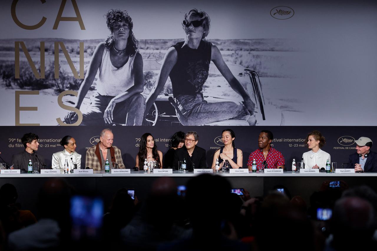 A press conference of the members of the jury at the 79th edition of the Cannes Film Festival in Cannes, southern France on May 12, 2026. (AFP Photo)
