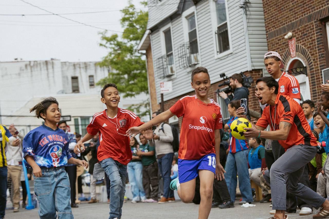Children take part in the Soccer Street program in the Bronx, New York, on May 12, 2026. (Photo via X / @NYCMayor)