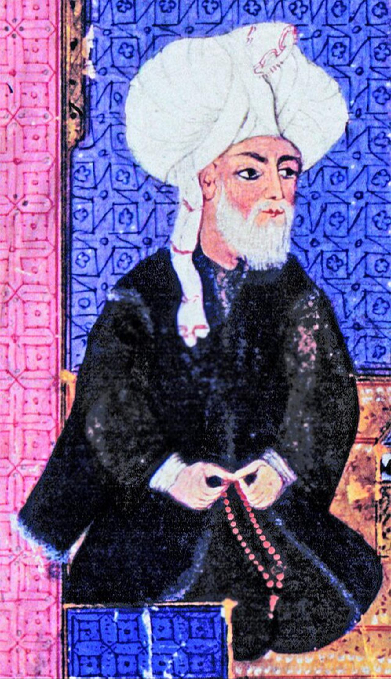 A miniature depicting Ottoman historian and scholar Kemalpasazade. (Image via Wikimedia)