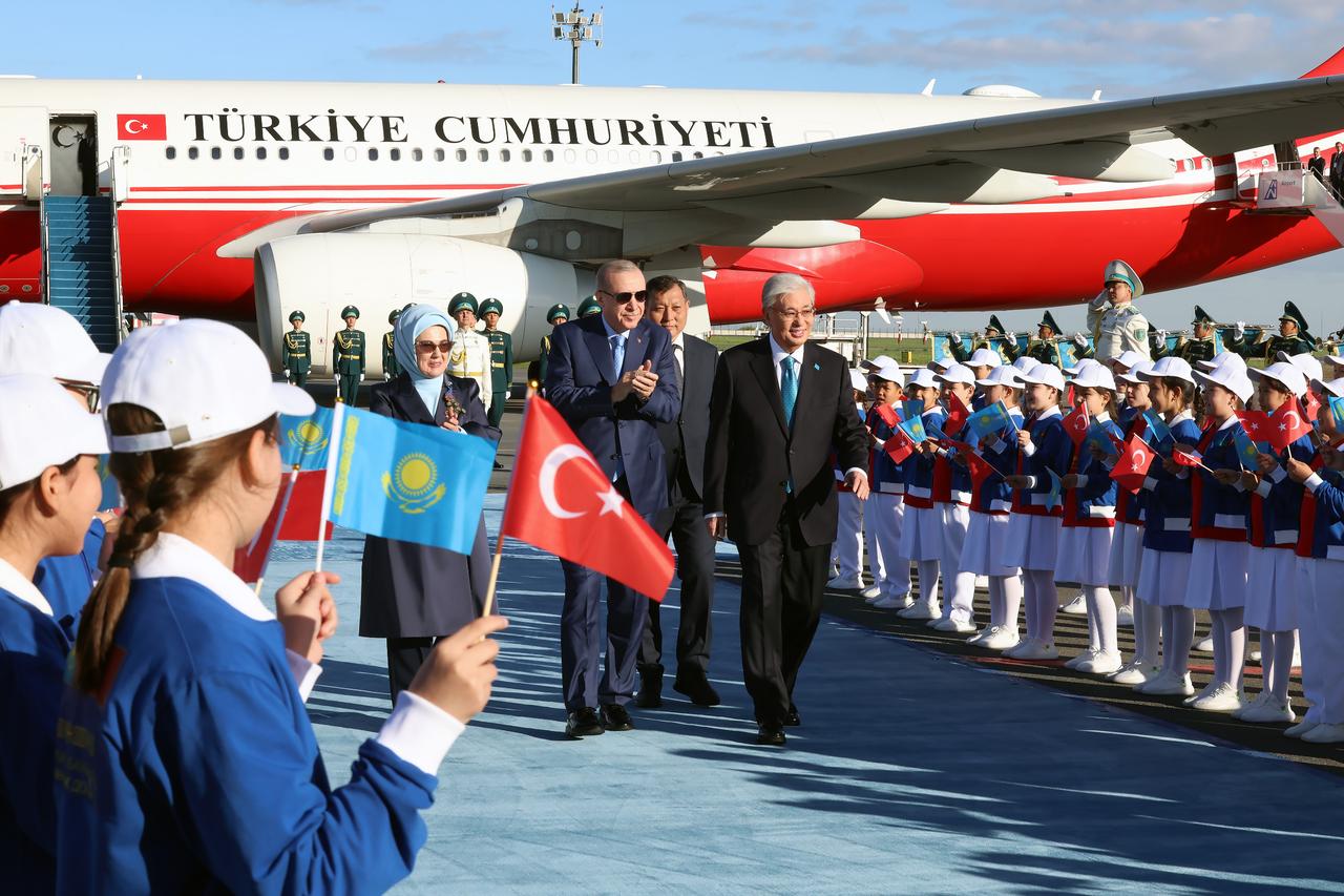 Erdogan lands in Astana for Kazakhstan summit and Turkic states meeting