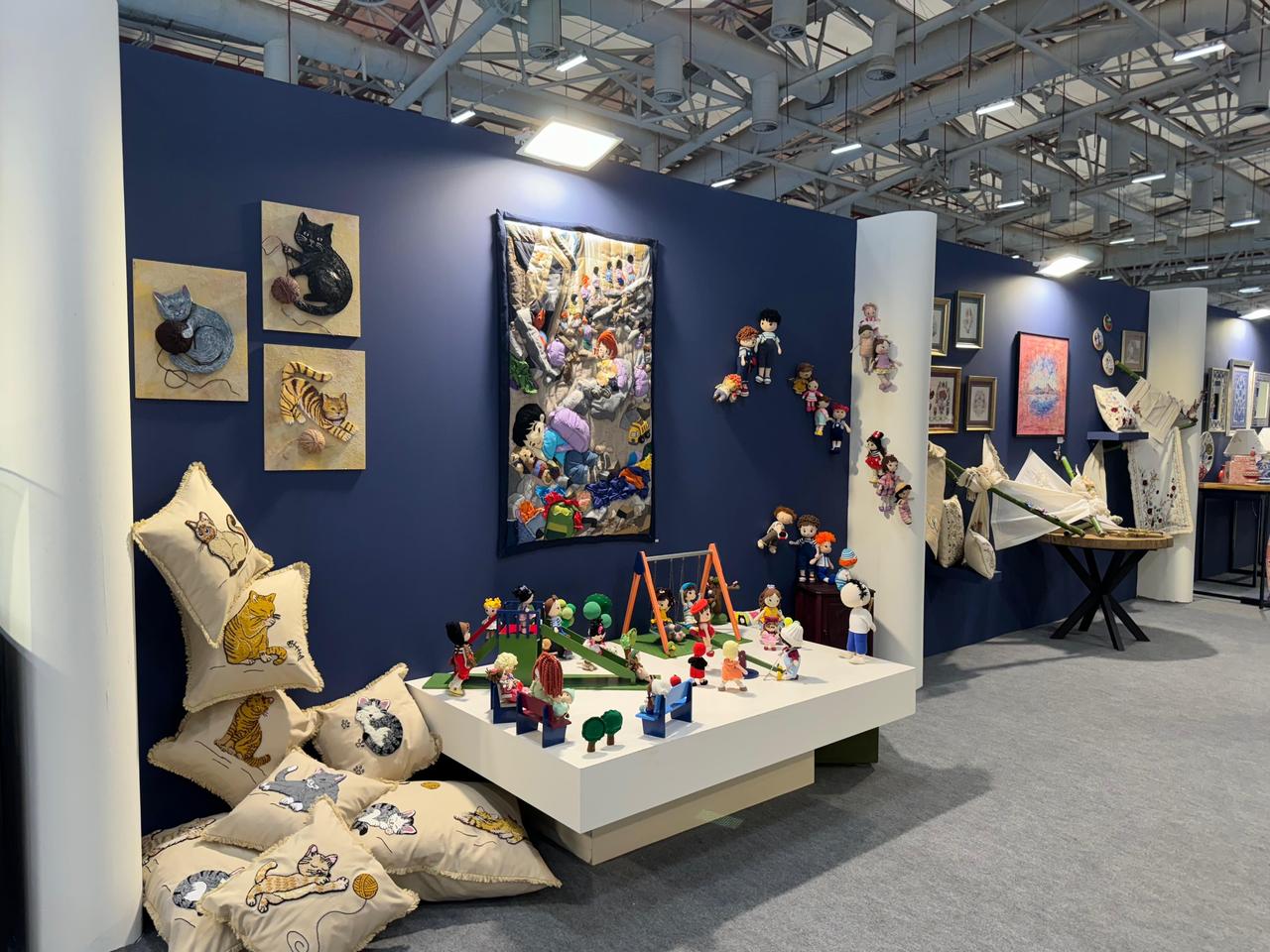Artworks are displayed at the ArtContact Istanbul 6th International Contemporary Art Fair at the Dr. Mimar Kadir Topbas Performance and Art Center in Istanbul, Türkiye, on May 13, 2026. (AA Photo)