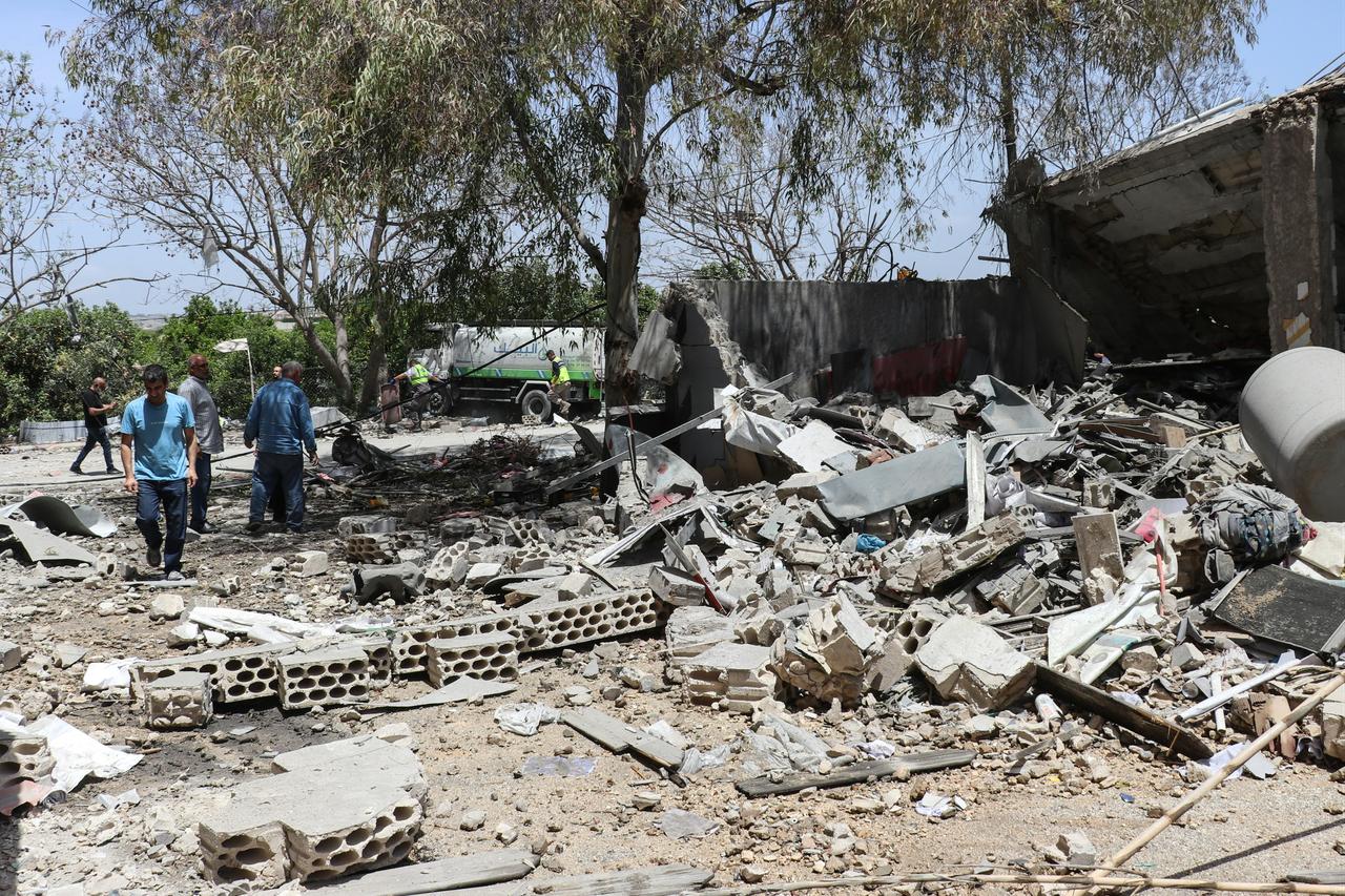 Debris litter the ground in the aftermath of an Israeli airstrike in the southern village of Deir Qanoun en Nahr, Lebanon, May 13, 2026. (AFP Photo)