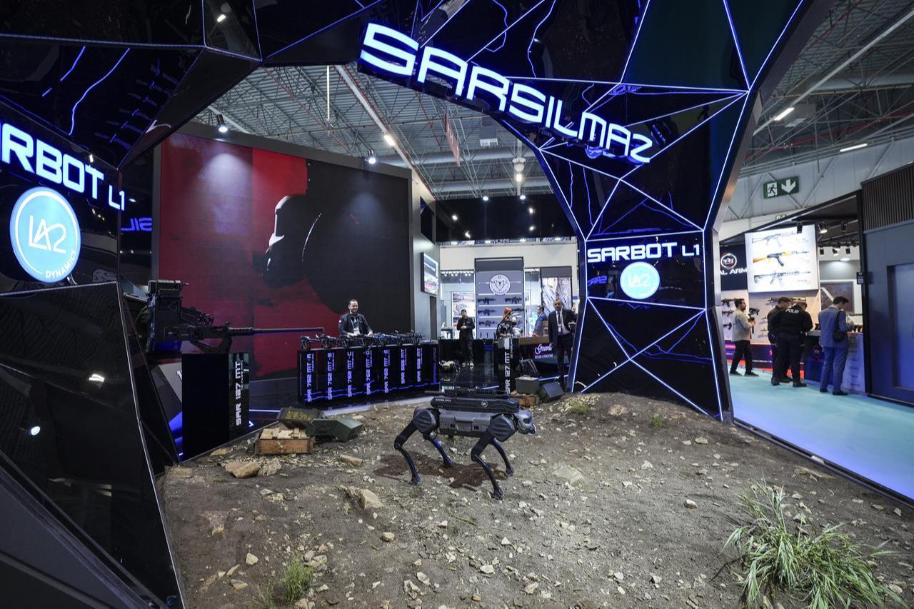 Sarsilmaz's stand at the 2026 International Defense and Aerospace Exhibition (SAHA 2026) in Istanbul, May 5, 2026. (AA Photo)