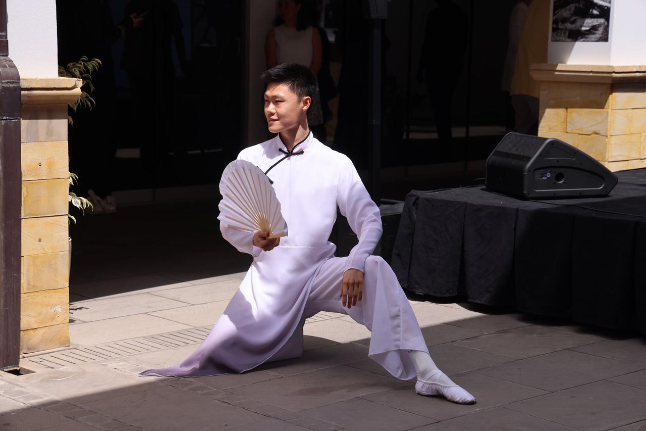 A performer takes part in a cultural demonstration during celebrations marking the 55th anniversary of diplomatic relations between Türkiye and China in Marmaris, Mugla, Türkiye, May 14, 2026. (AA Photo)