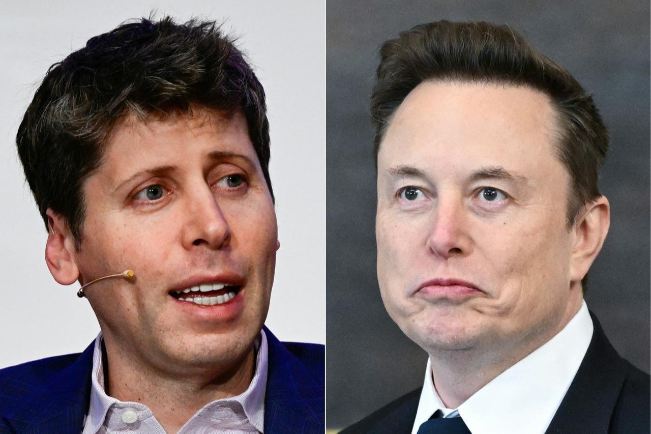 This combination of pictures created on February 11, 2025 shows OpenAI CEO Sam Altman (L) in Berlin on February 7, 2025 and Elon Musk at US President Donald Trump's inanuguration ceremony in Washington, DC, on January 20, 2025. (AFP Photo)