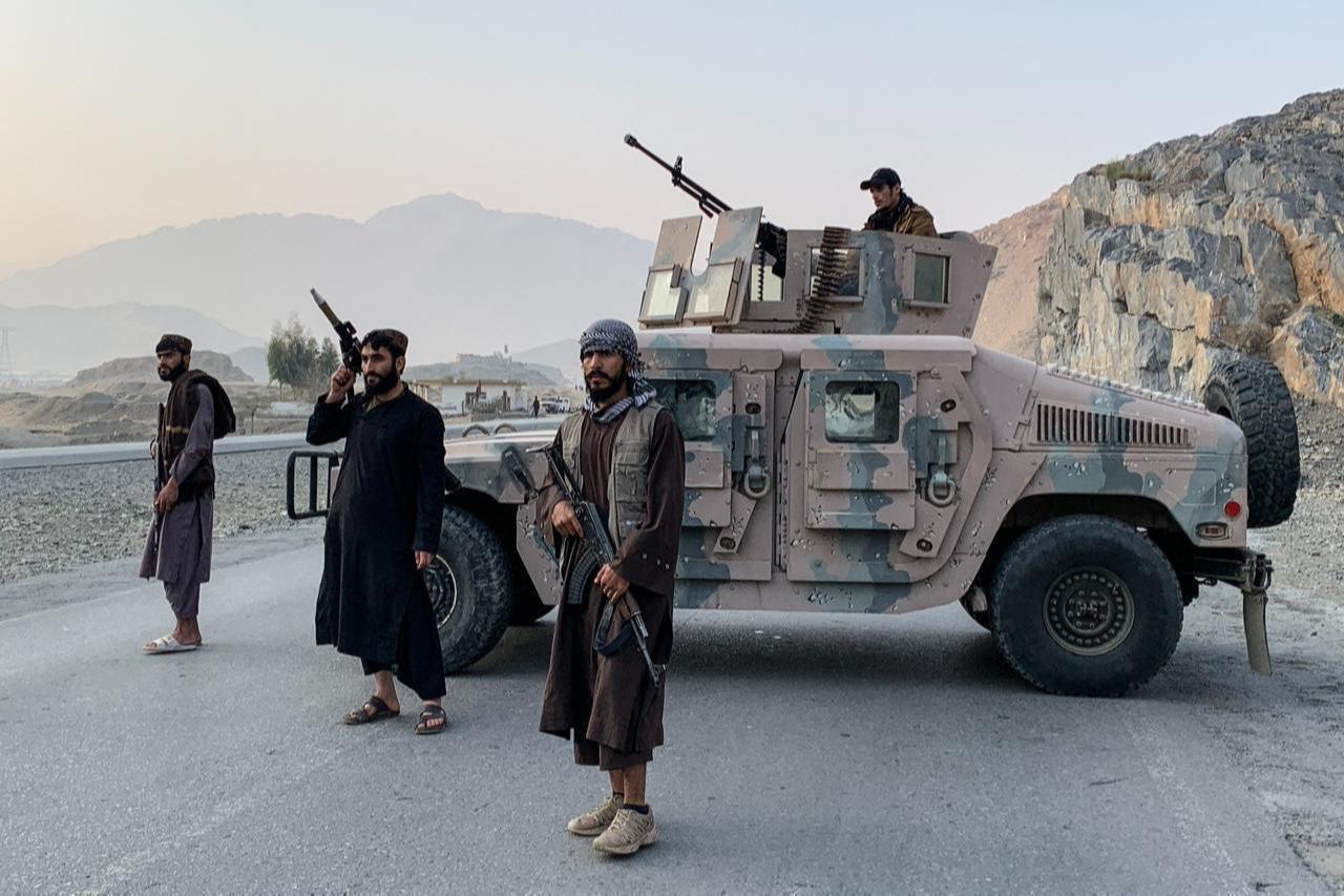 Taliban security personnel stand guard near the Torkham border crossing between Afghanistan and Pakistan in the Nangarhar province on Feb. 27, 2026. (AFP Photo)