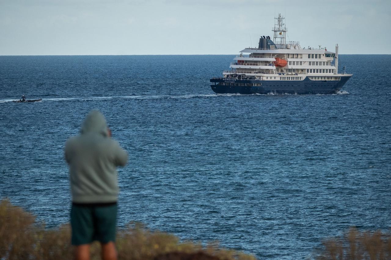 MV Hondius departs from Granadilla Port and sets course for the Netherlands in Tenerife, Canary Islands, Spain, May 11, 2026. (AA Photo)