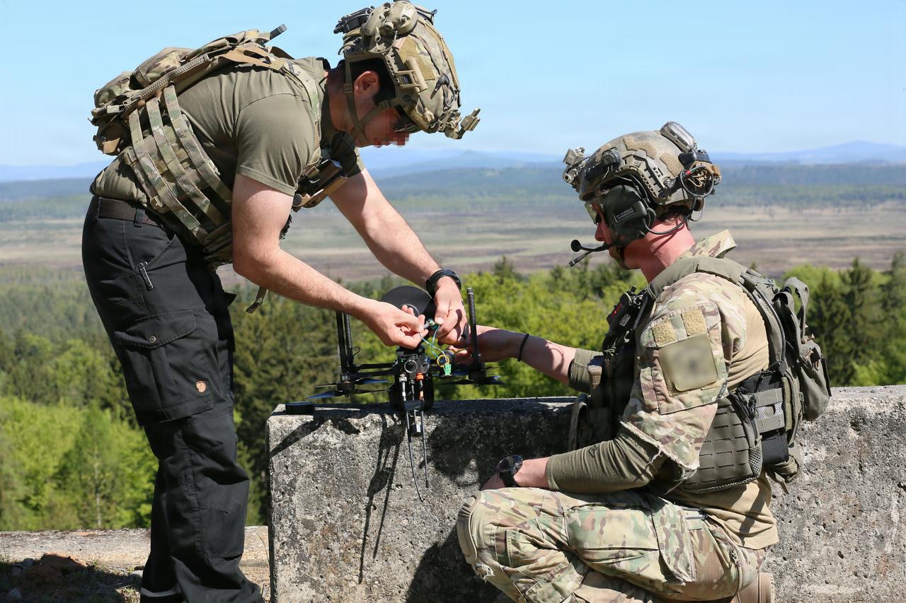 Green Berets prepare for a kinetic drone strike during Exercise Deep Strike in Grafenwoehr, Germany, May 2, 2026. (Photo via U.S. Army National Guard)