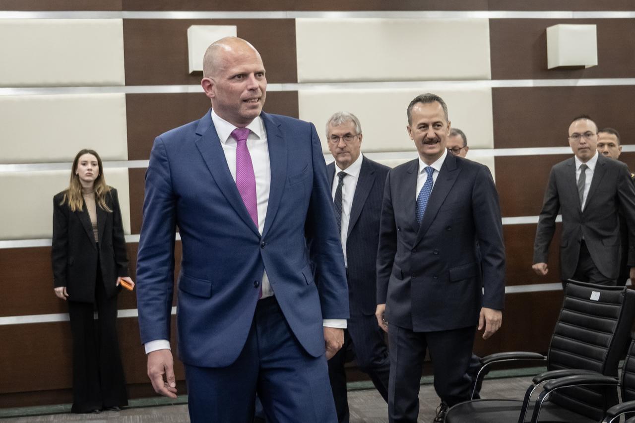 Belgian Defense Minister Theo Francken and the President of the Presidency of Defense Industries Haluk Gorgun participate in the “Türkiye-Belgium Industry Day” program in Ankara, May 13, 2026. (AA Photo)