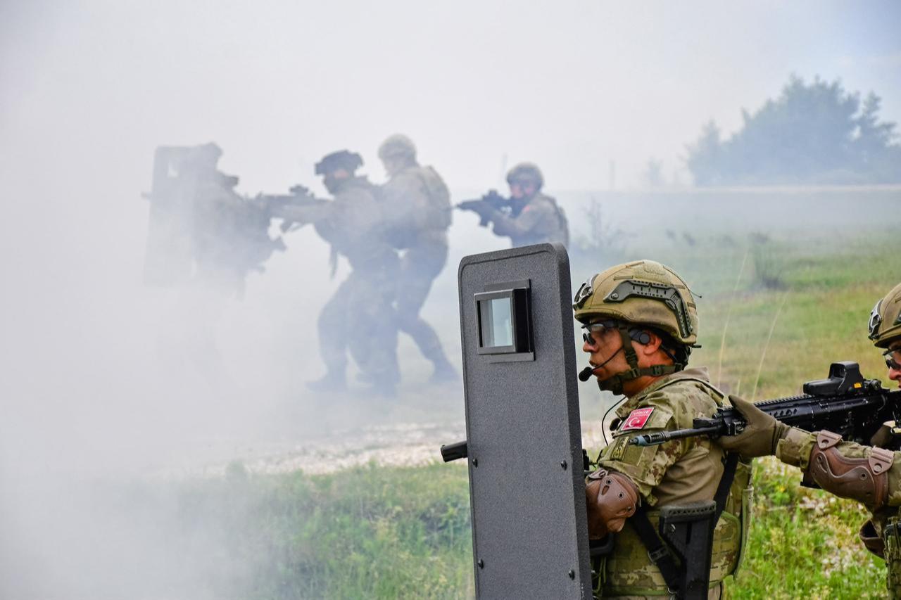 Turkish soldiers prepare for drills during the NATO-Serbia Exercise 2026. (Photo via jfcnaples.nato)