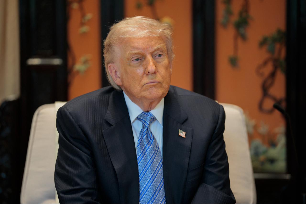 US President Donald Trump looks on during a meeting with China’s President Xi Jinping on the sidelines to their visit to Zhongnanhai Garden in Beijing, China, May 15, 2026. (AFP Photo)