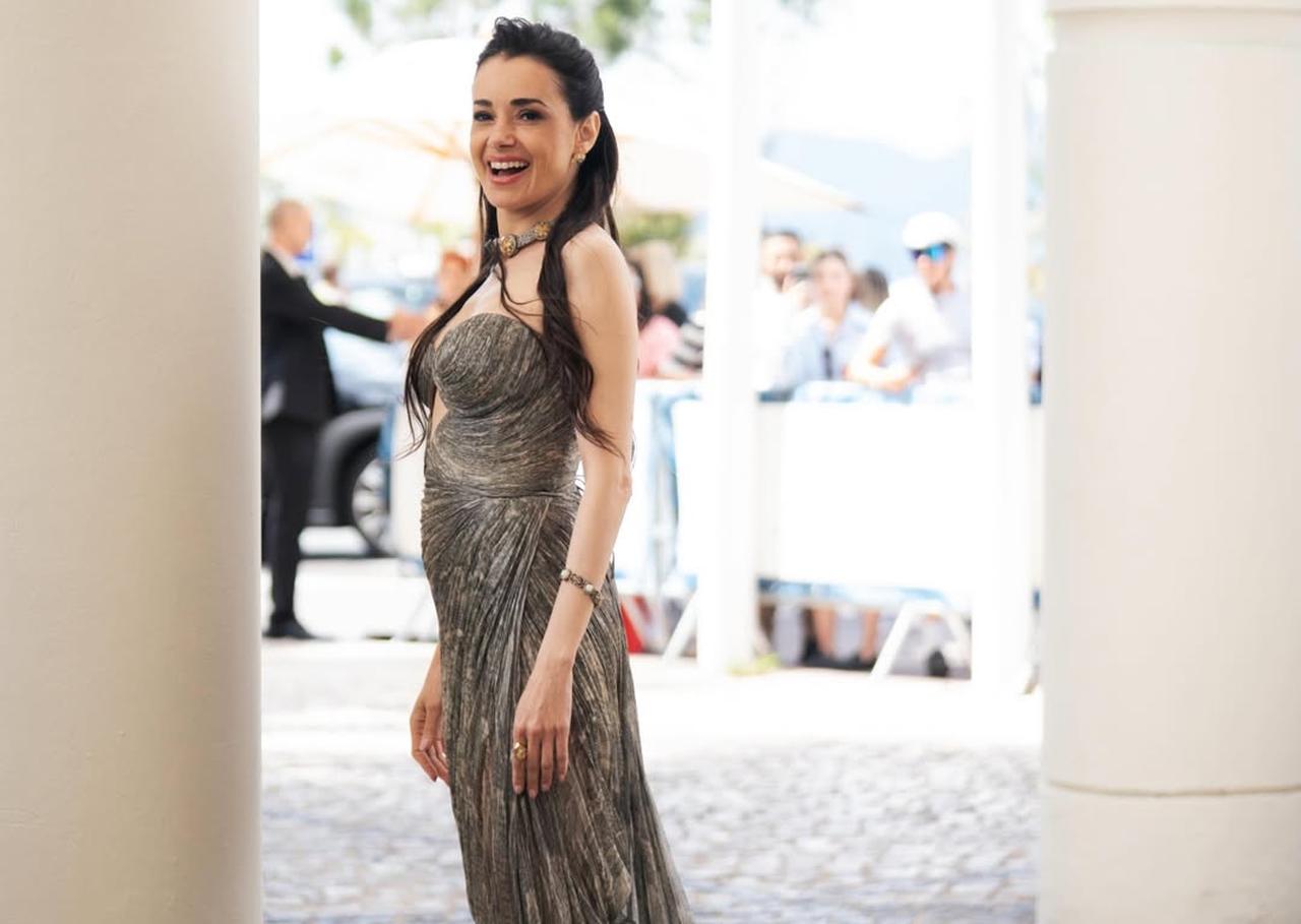 Turkish actress Ozgu Namal poses during an appearance at the 79th Cannes Film Festival in Cannes, France, May 14, 2026. (Photo via Instagram/@ozgunamal)