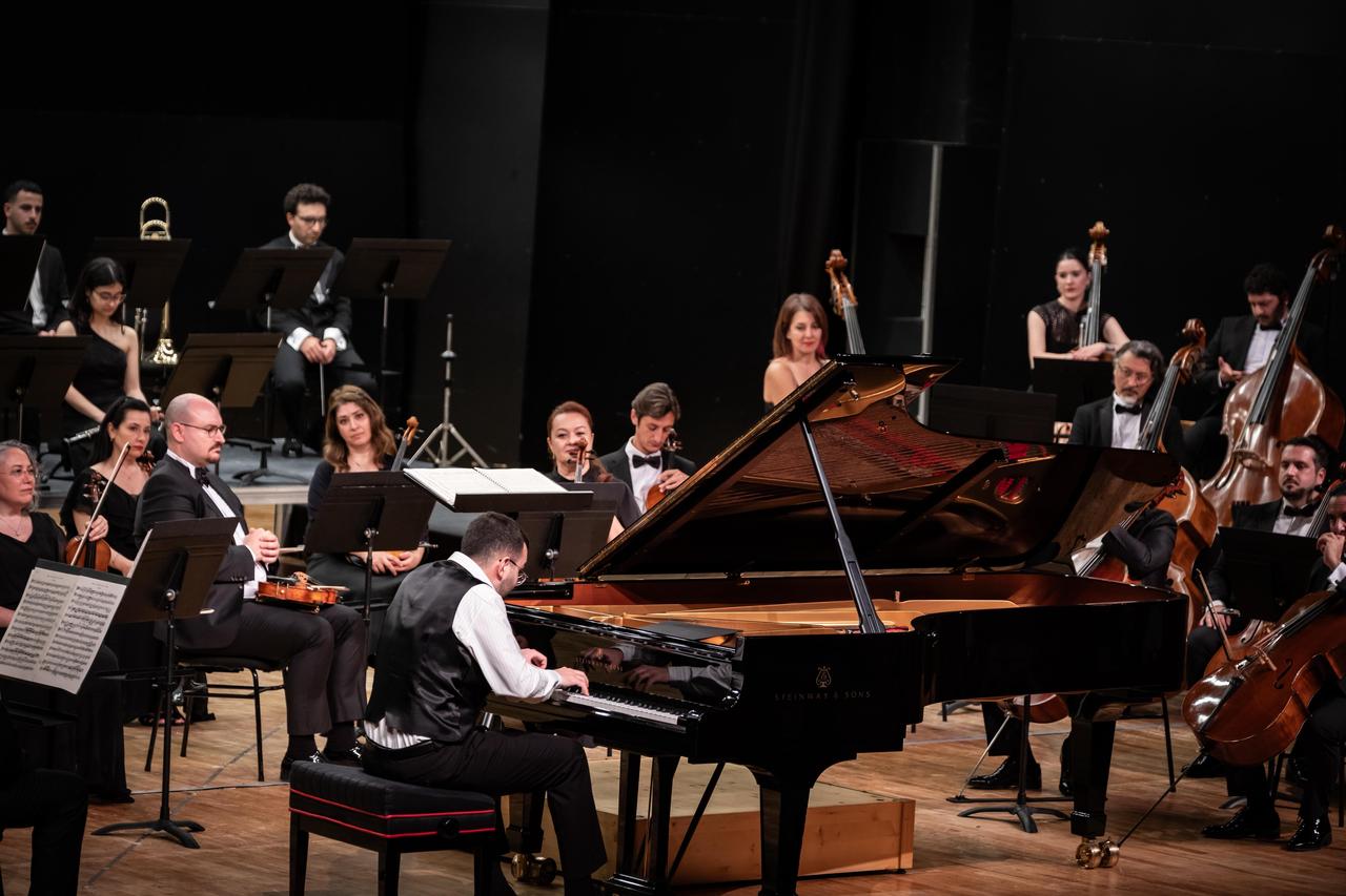The Antalya State Symphony Orchestra (ADSO) at the Aspendos Hall of the Atatürk Cultural Center (AKM) (AA Photo)