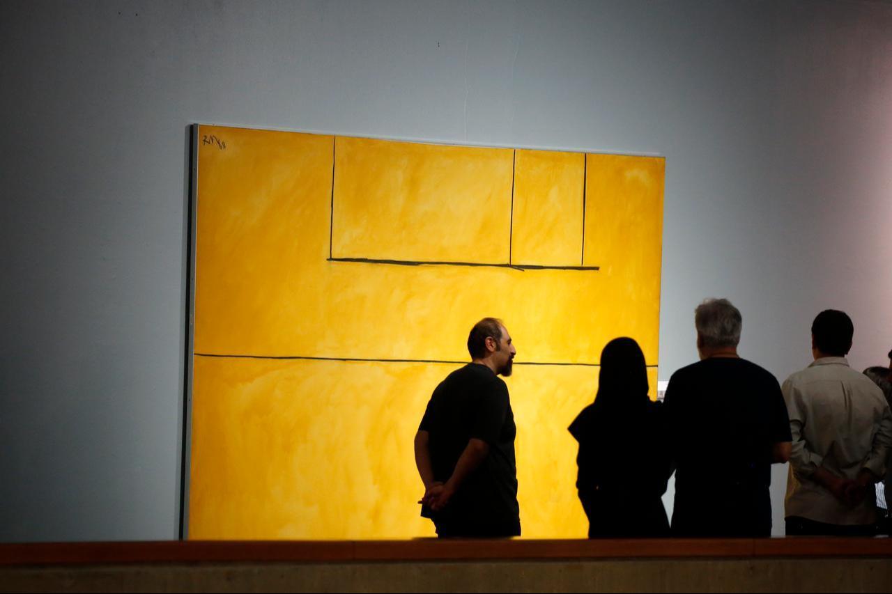 People visit “Art and War” exhibition, reflecting the impact of war on modern art while also serving as a voice for those crushed under its weight, at the Museum of Contemporary Art in Tehran, Iran, May 16, 2026. (AA Photo)
