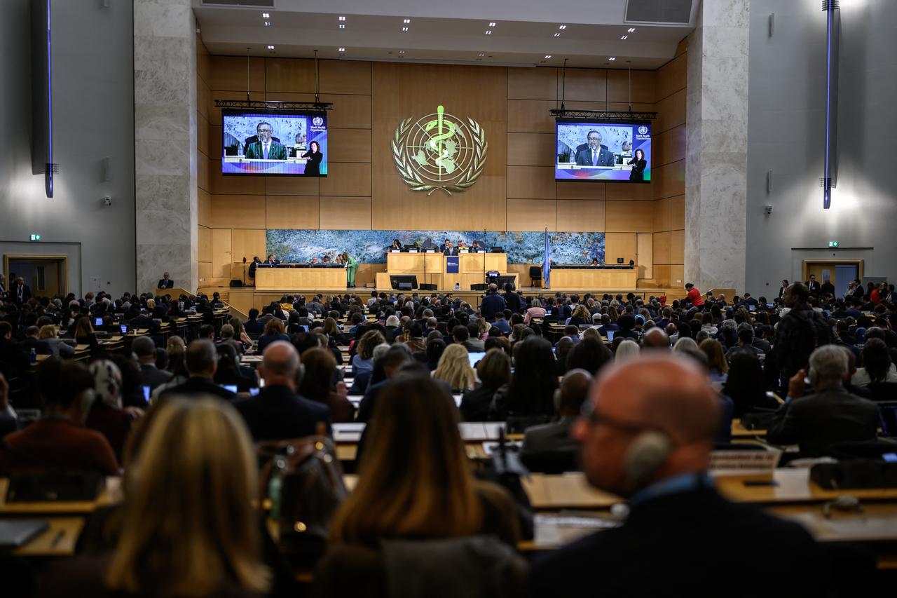 World Health Organization (WHO) Director-General Tedros Adhanom Ghebreyesus delivers a speech at the opening of the 79th World Health Organization (WHO) assembly in Geneva, on May 18, 2026 (AFP Photo)