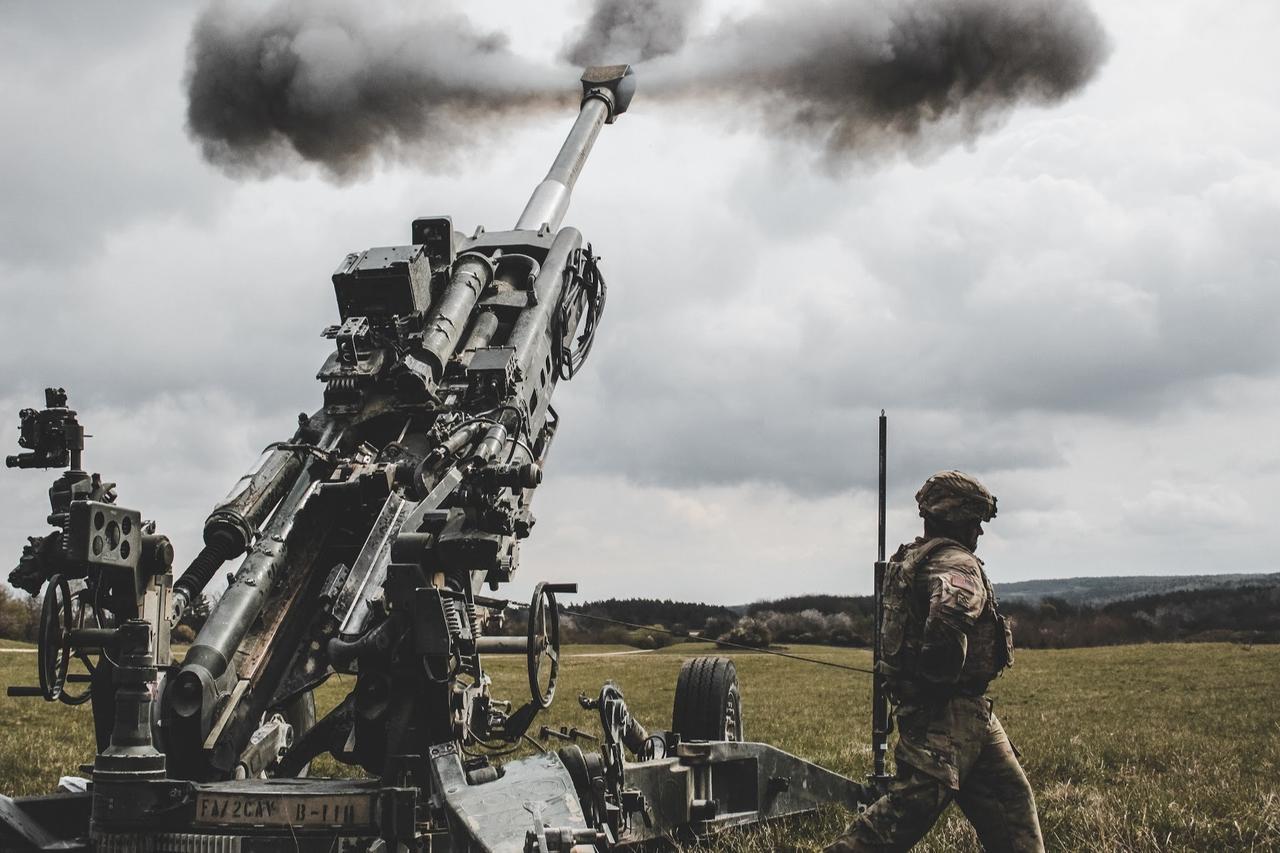 U.S. Army's Bulldog Battery, Field Artillery Squadron, 2d Cavalry Regiment fires a M777 155mm howitzer at Grafenwoehr Training Area, Germany, April 29, 2021. (Photo via U.S. Army)