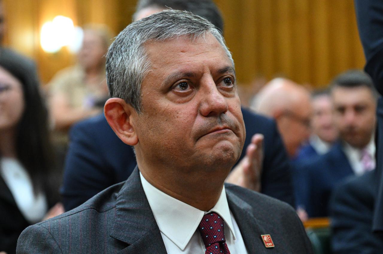 Leader of the Republican People's Party (CHP) Ozgur Ozel attends his party's group meeting at the Turkish Grand National Assembly in Ankara, Türkiye, on May 12, 2026. (AA Photo)