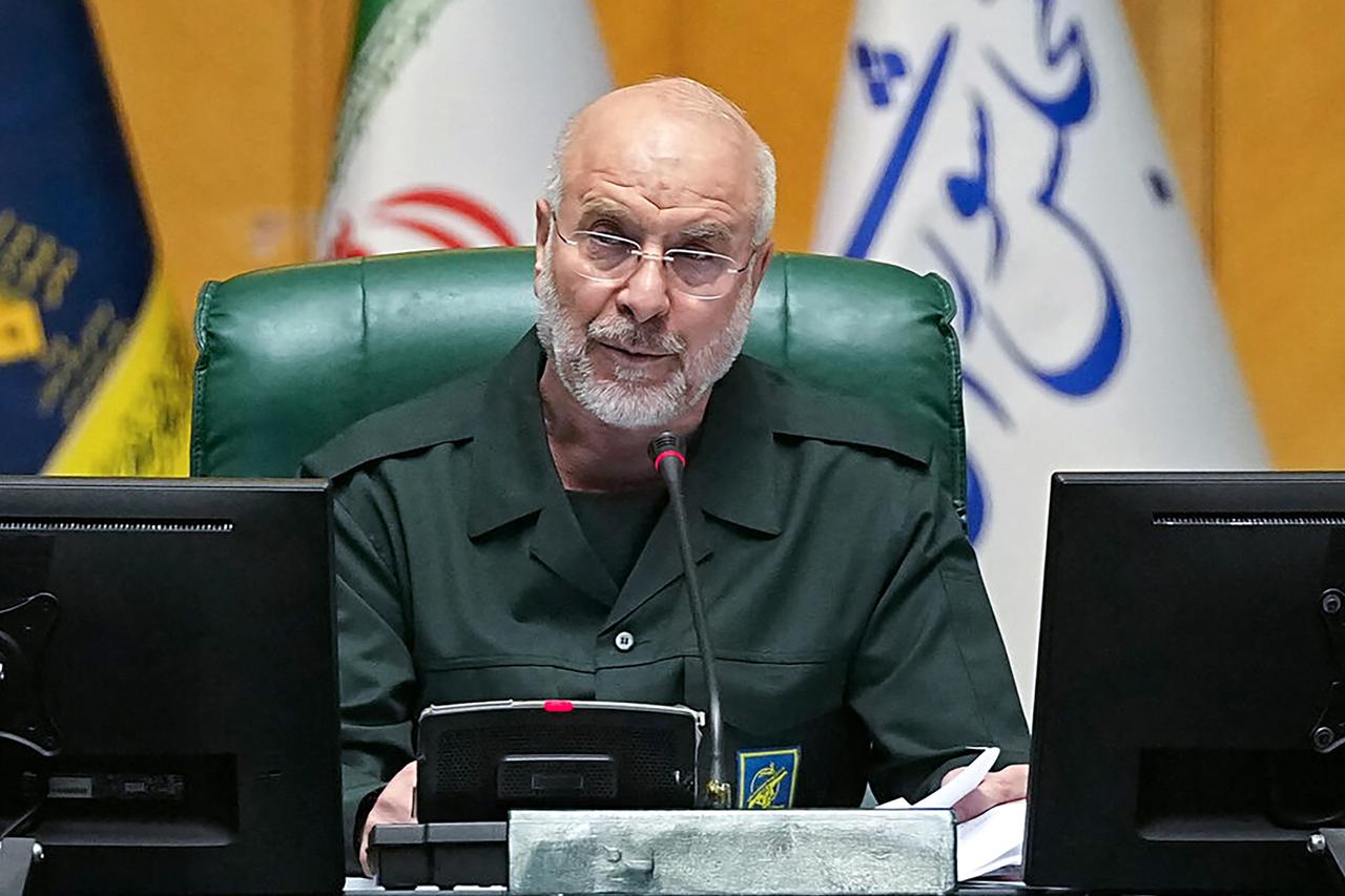 In this handout picture provided by Ithe Islamic Consultative Assembly News Agency (ICANA), Iran’s Parliament Speaker Mohammad Bagher Ghalibaf, dressed in an IRGC uniform, chairs a session in Tehran on February 1, 2026. (ICANA News Agency Handout/AFP Photo)