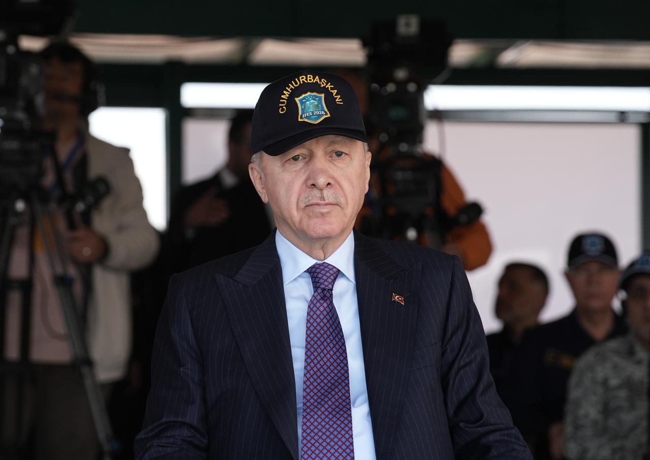Turkish President Recep Tayyip Erdogan attends the Distinguished Observer Day of EFES-2026, in Izmir, Türkiye, on May 21, 2026. (AA Photo)