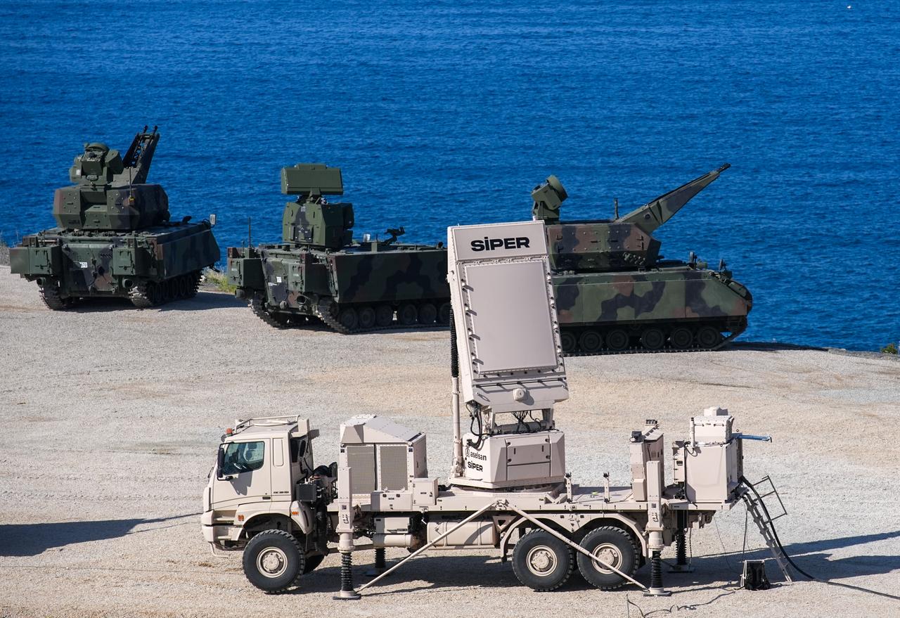 The Steel Dome multi-layered air defense system is deployed for the first time during the EFES-2026 Exercise in Izmir, Türkiye, May 21, 2026. (AA Photo)