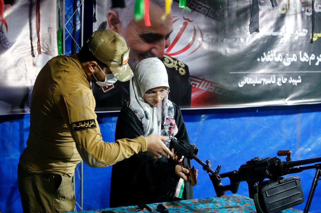 Weapons training is conducted for civilians at Vank Square in Tehran, capital of Iran, on May 17, 2026. (AA Photo)